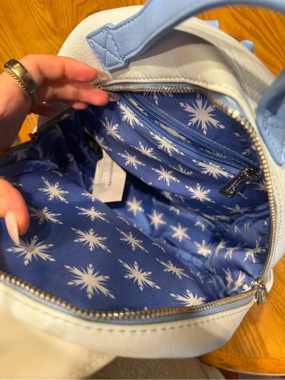 Loungefly Olaf Character Mini Backpack in Light Blue and White
